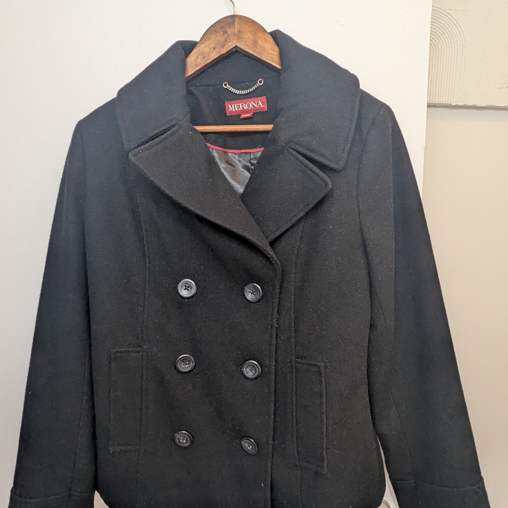 Merona Women's Double-Breasted Black Jacket